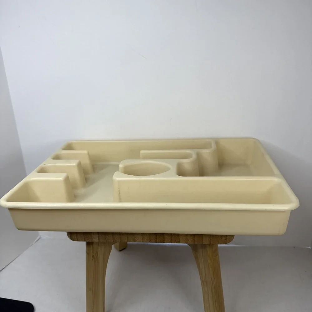 VTG Rubbermaid Silverware Cutlery Tray Flatware Holder #2921 Almond 5 Sections